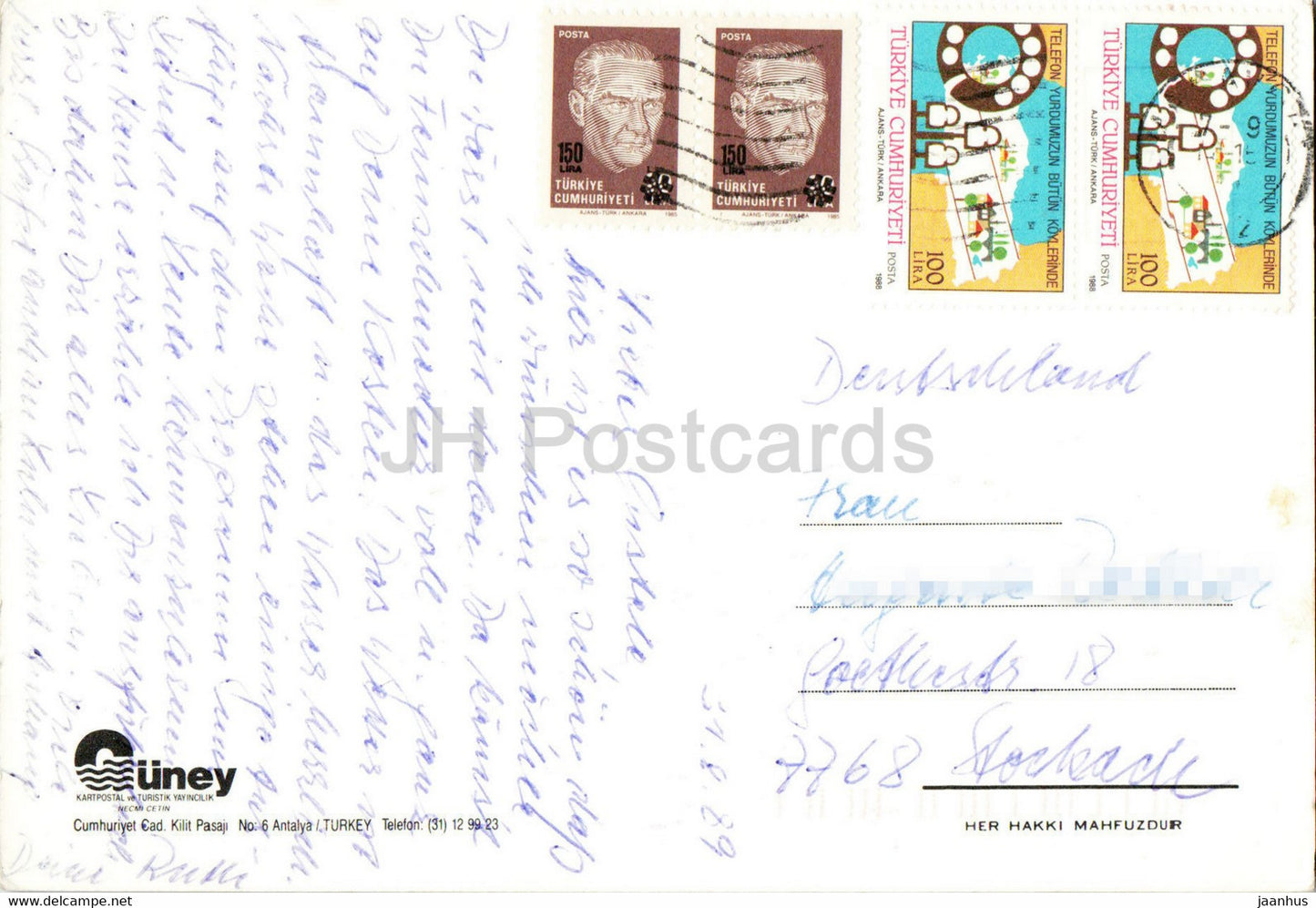 Antalya - Minaret rainuré - Tour de l'Horloge - 1989 - Turquie - occasion