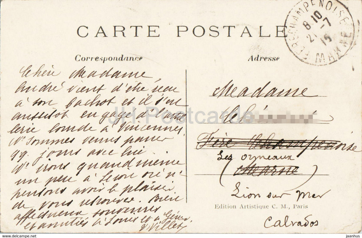 Vincennes - Les Fosses du Chateau - Côte Sud - Schloss - 102 - alte Postkarte - 1915 - Frankreich - gebraucht