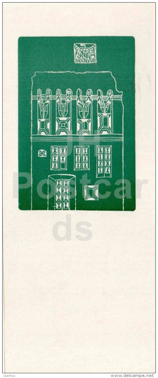 illustration by Vladas Zilius - 17th century House in Gorky street - Vilnius - 1968 - Lithuania USSR - unused - JH Postcards
