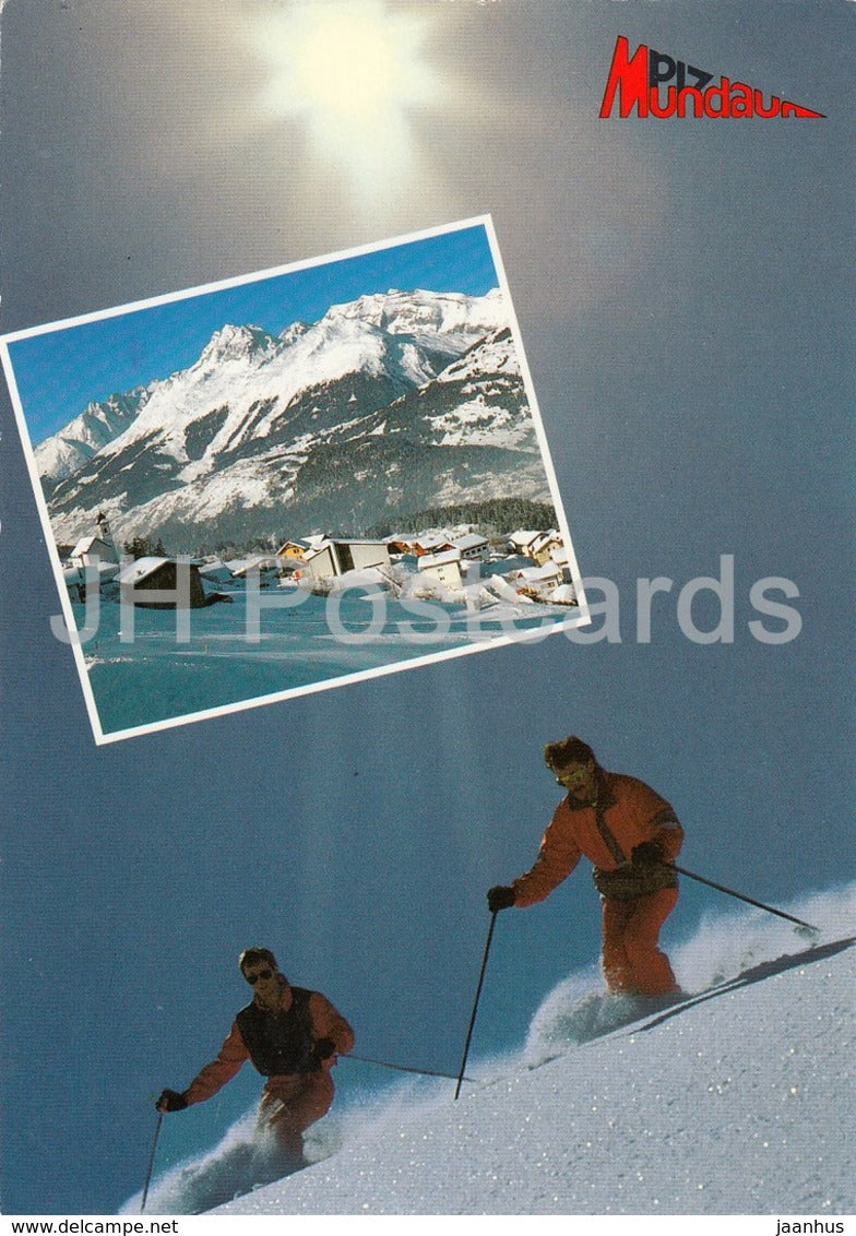 Piz Mundaun - Surcuolm - skiing - ski resort - 1994 - Switzerland - used - JH Postcards