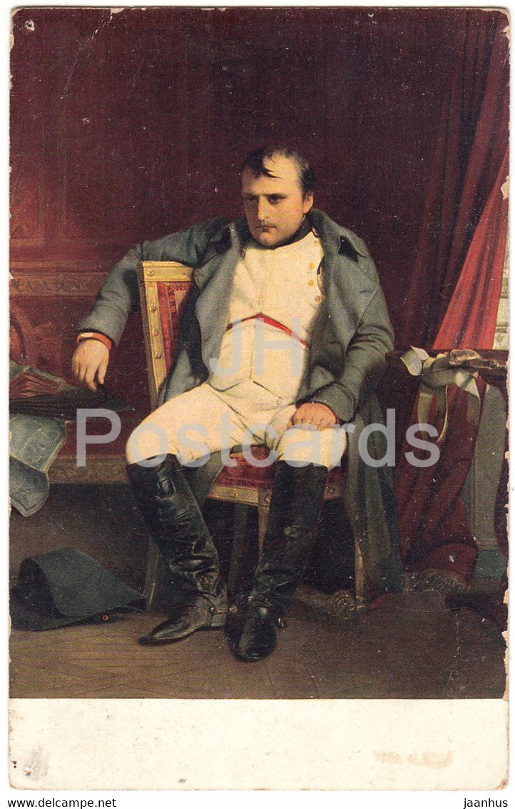 painting by Paul Delaroche - Napoleon - 10 - French art - old postcard - France - unused - JH Postcards