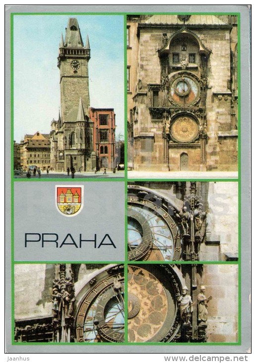 Praha - Prague - Old Town Hall - clock - Czechoslovakia - Czech - used 1980 - JH Postcards