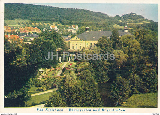 Bad Kissingen - Rosengarten mit Regentenbau - 1 - old postcard - Germany - unused - JH Postcards