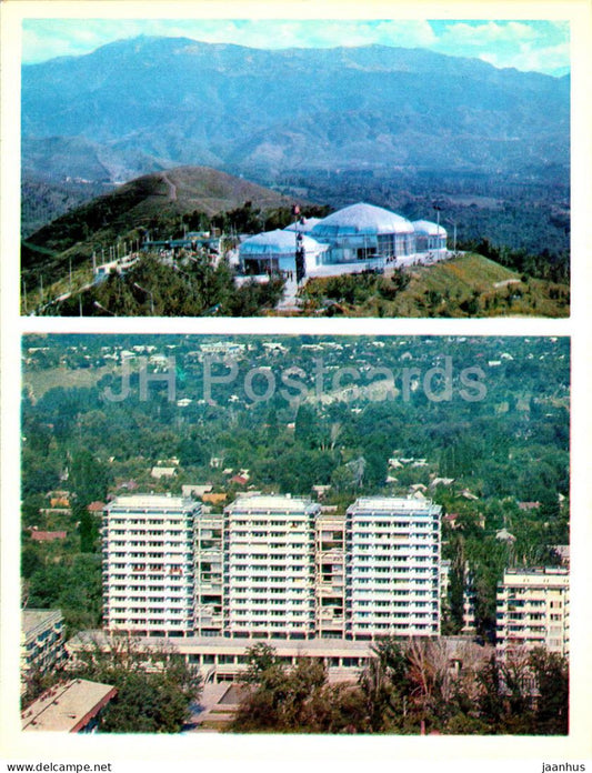 Almaty - Alma-Ata - Aul restaurant on the Kok-Tyube Mountain - residential houses - 1974 - Kazakhstan USSR - unused - JH Postcards