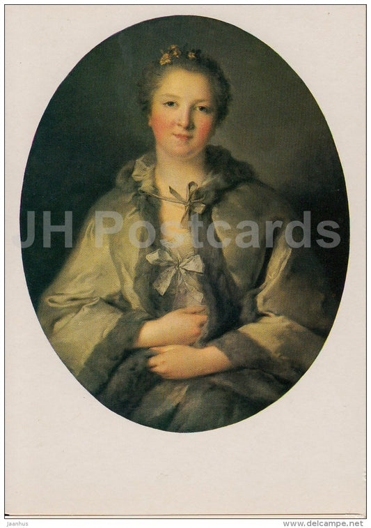 painting by Jean-Marc Nattier - Lady in gray - woman - French art - 1986 - Russia USSR - unused - JH Postcards