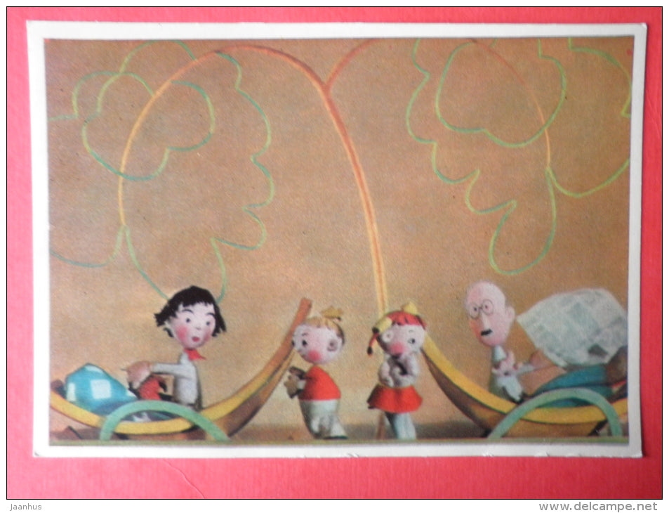 Visiting Chukovsky - Obraztsov Puppet Theatre - 1963 - Russia - USSR - unused - JH Postcards