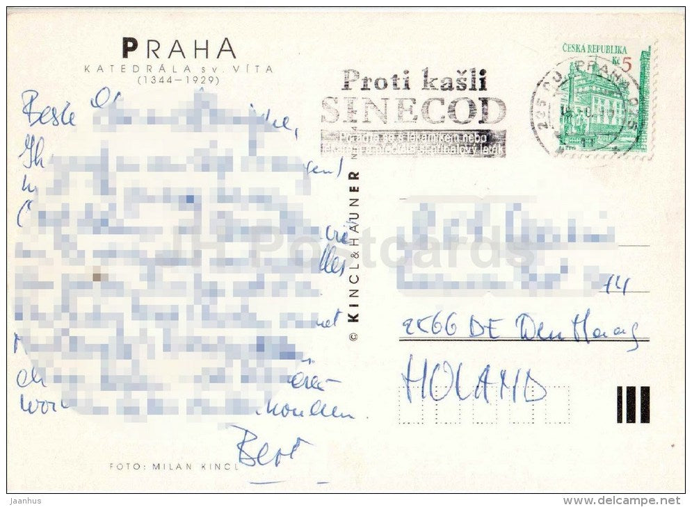 Katedrala Sv. Vita - St. Vitus Cathedral - Praha - Prague - Czech - used 1998 - JH Postcards