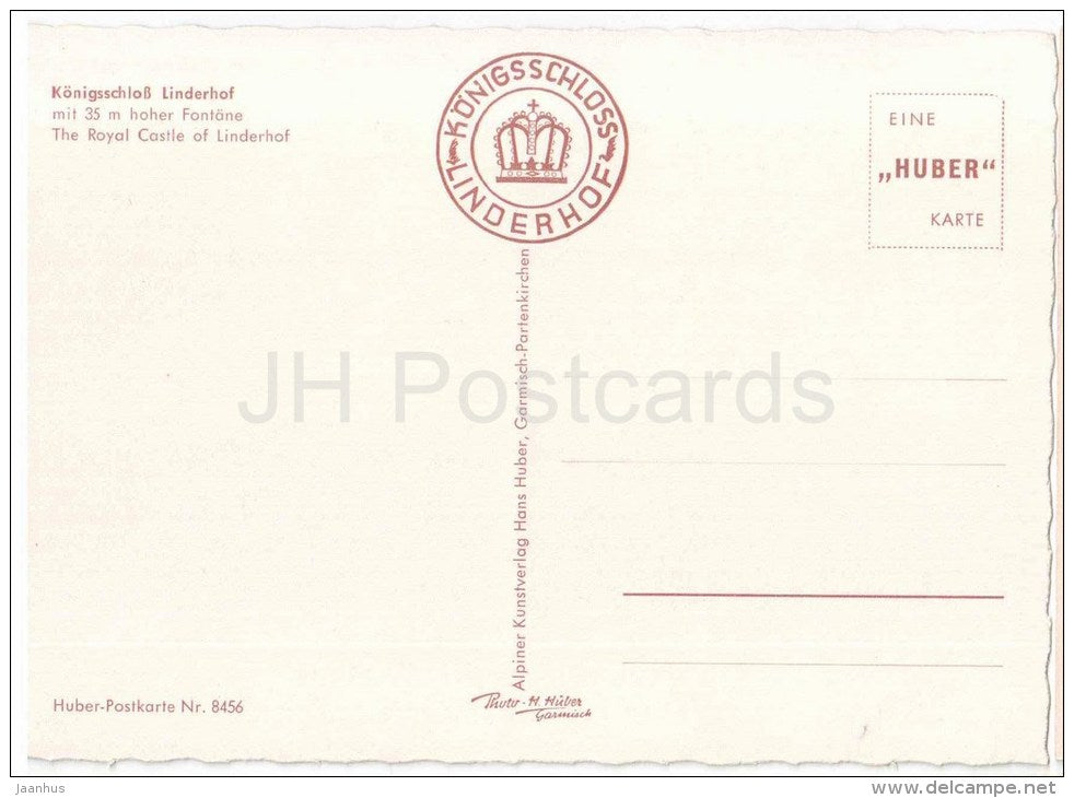 Königsschloss Linderhof - fountain - The Royal Castle - 8456 - Germany - nicht gelaufen - JH Postcards