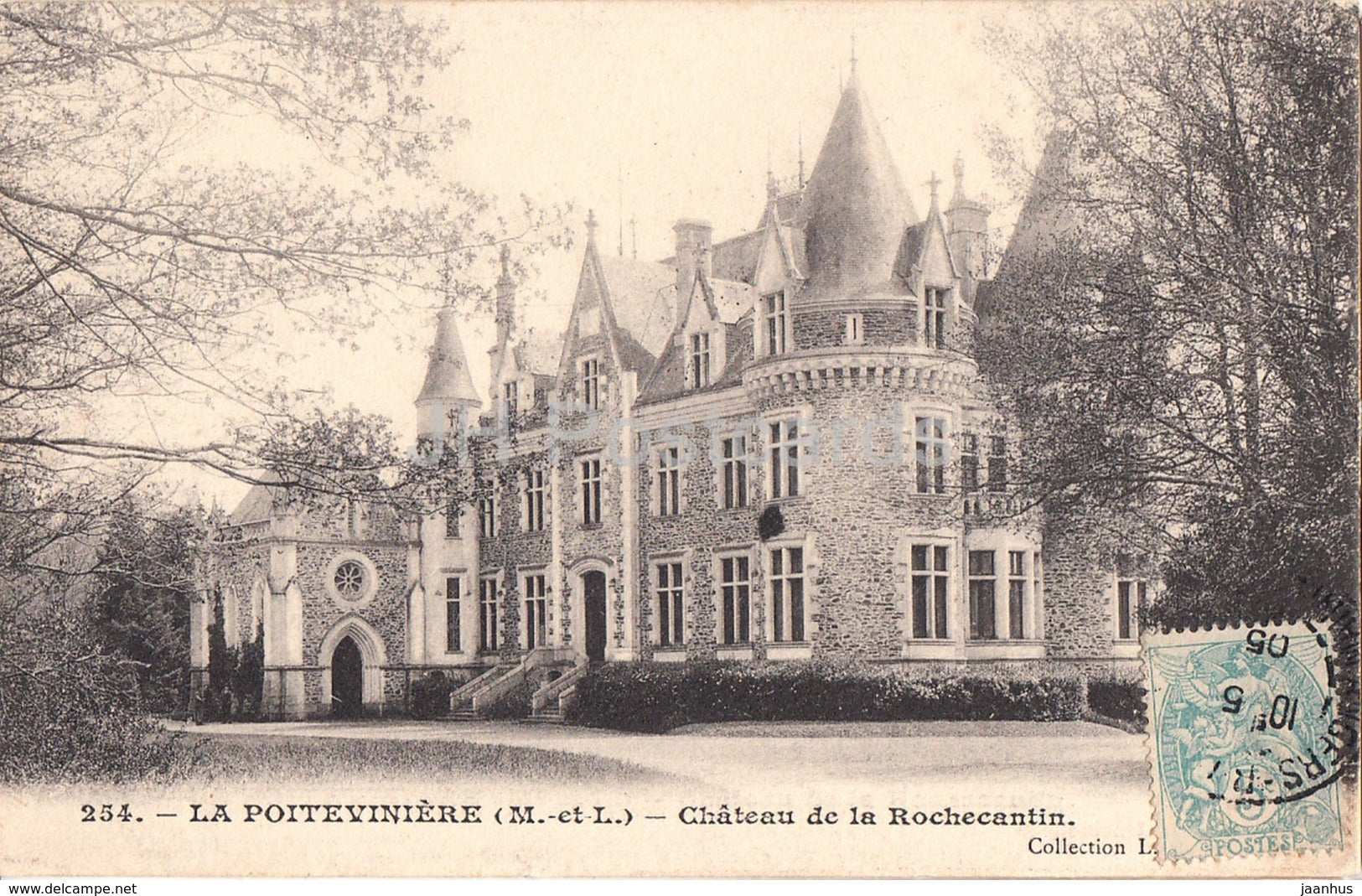 La Poiteviniere - Chateau de la Rochecantin - 254 - castle - old postcard - 1905 - France - used