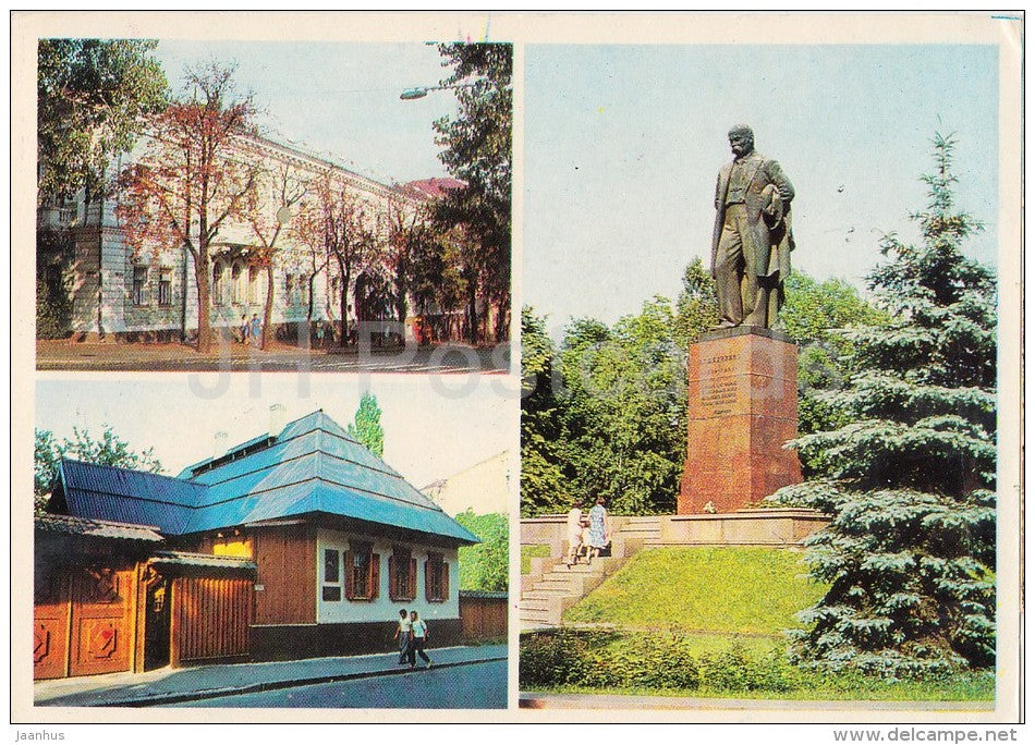 Shevchenko Museum - monument to Shevchenko - Kiev - Kyiv - 1976 - Ukraine USSR - unused - JH Postcards