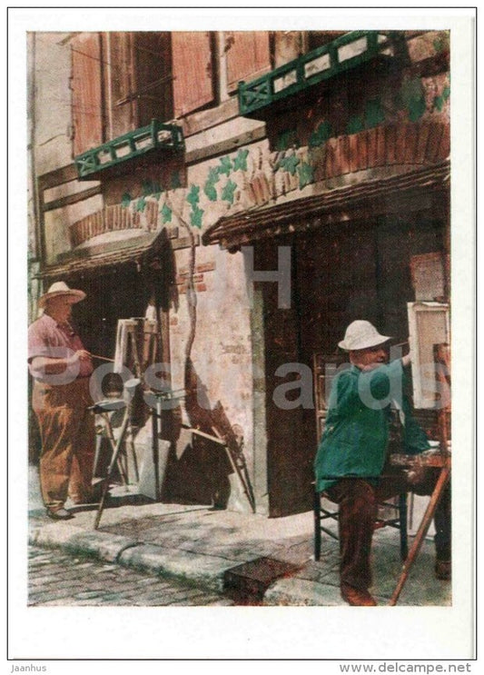 Artists on the Montmartre - Paris - European Views - 1958 - France - unused - JH Postcards