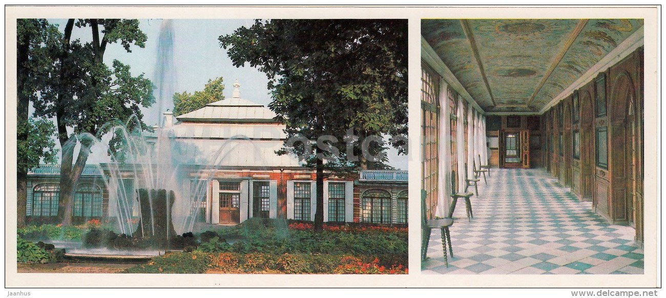 The Palace of Monplaisir , The Eastern Gallery - Petrodvorets - 1984 - Russia USSR - unused - JH Postcards