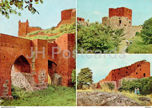 Bornholm - Hammershus ruiner - Broen med Blommetarnet - Manteltarnet - Kornmagasinet - ruins - 8235 - Denmark - unused - JH Postcards