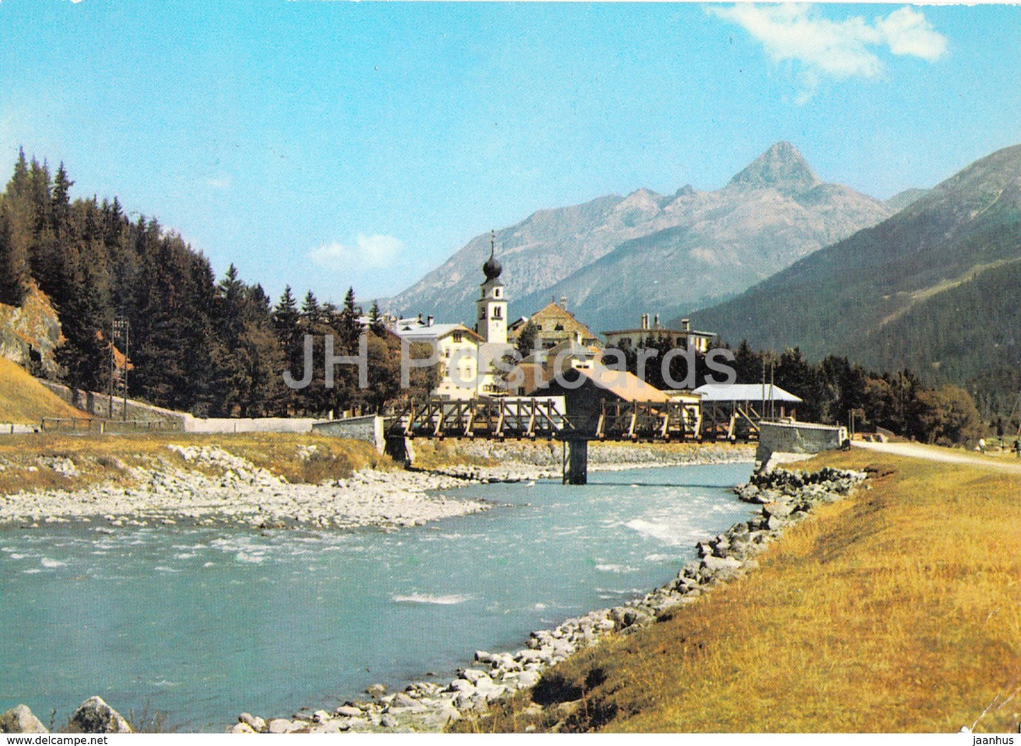 Madulain - Oberengadin - church - 1968 - Switzerland - used - JH Postcards