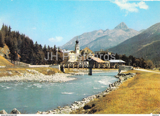 Madulain - Oberengadin - church - 1968 - Switzerland - used - JH Postcards