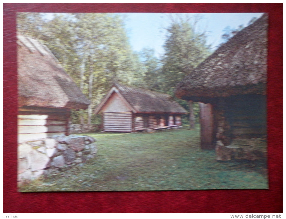 Muhu island , a poor peasant farmyard - The Estonian State Open-Air Museum - 1984 - Estonia USSR - unused - JH Postcards