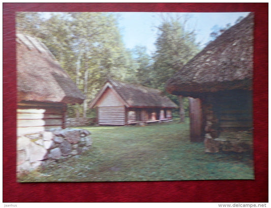 Muhu island , a poor peasant farmyard - The Estonian State Open-Air Museum - 1984 - Estonia USSR - unused - JH Postcards