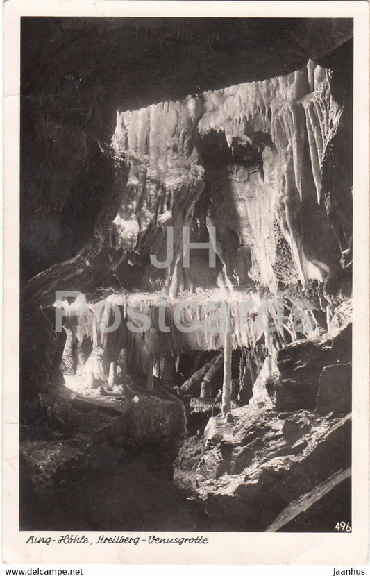 Bing Hohle - Streitberg - Venusgrotte - cave - 496 - old postcard - 1954 - Germany - used - JH Postcards