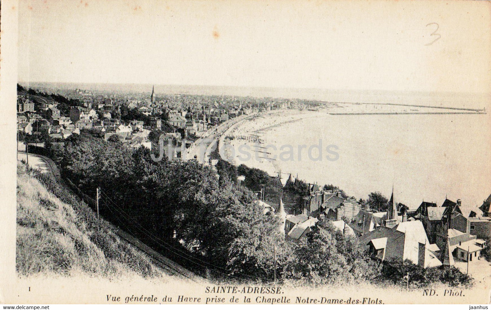 Sainte Adresse - Vue generale du Havre prise de la Chapelle Notre Dame des Flots - old postcard - France - unused - JH Postcards