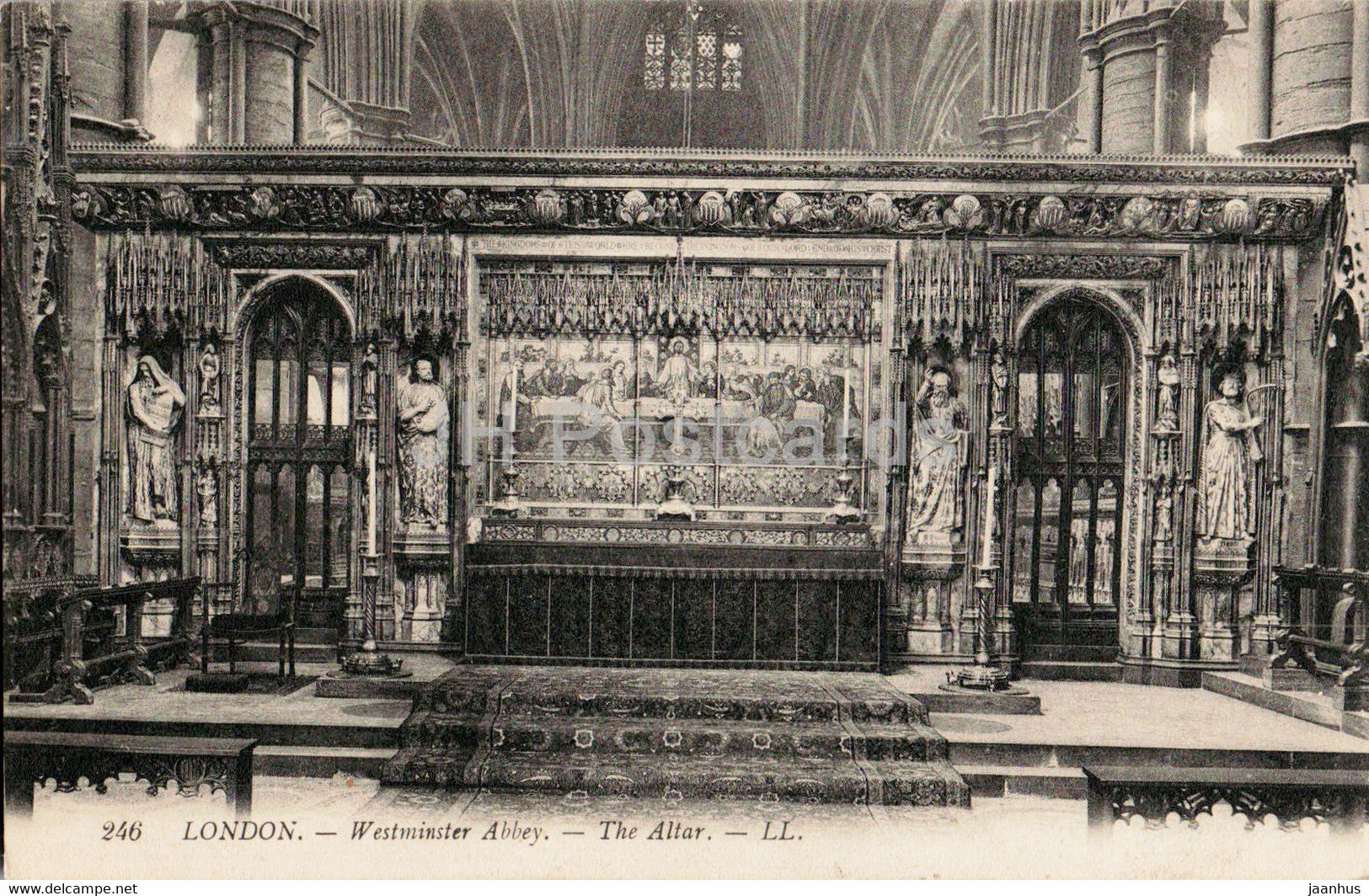 London - Westminster Abbey - The Altar - 246 - old postcard - England - United Kingdom - unused - JH Postcards