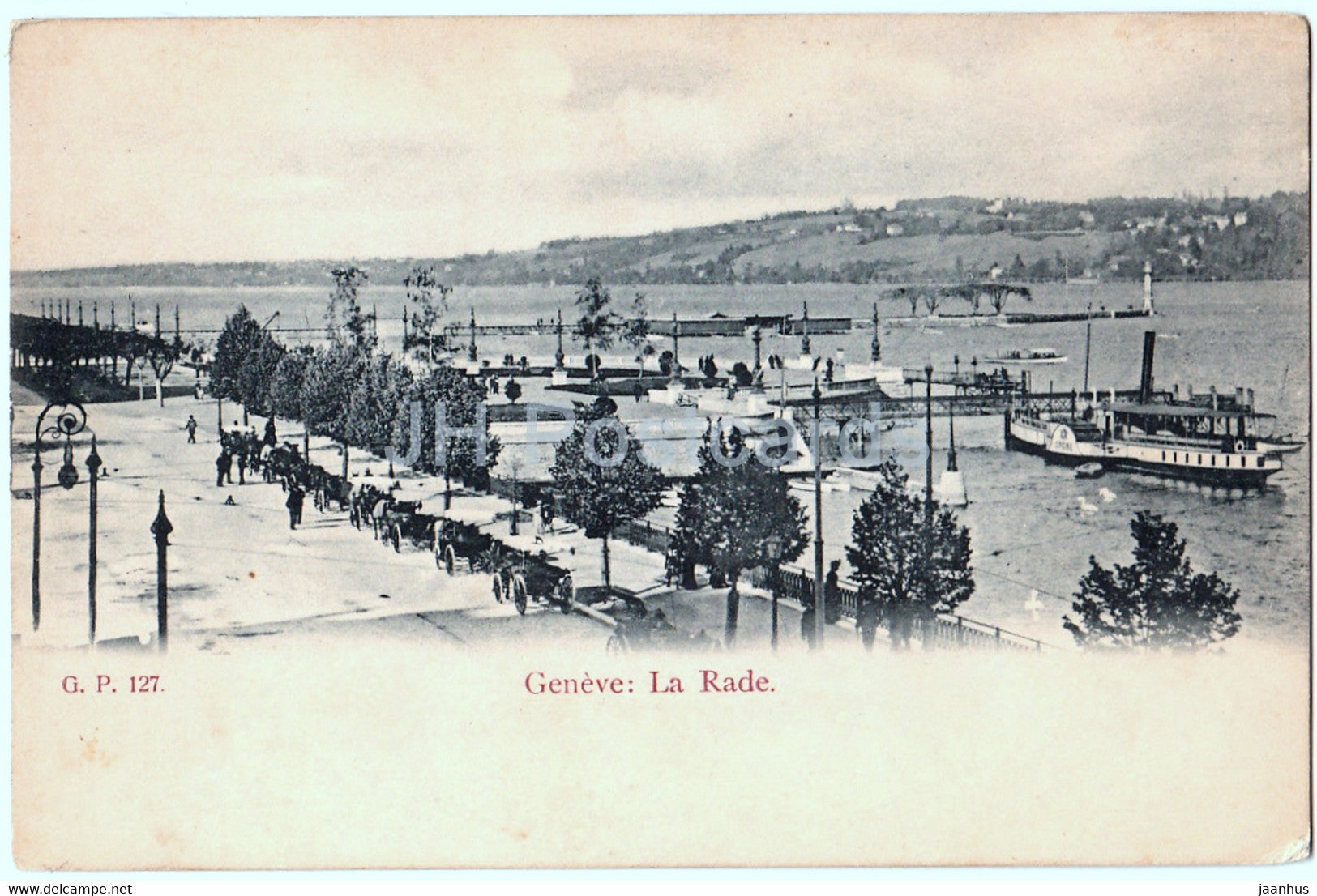 Geneve - Geneva - La Rade - steamer - ship - 127 - old postcard - Switzerland - unused - JH Postcards