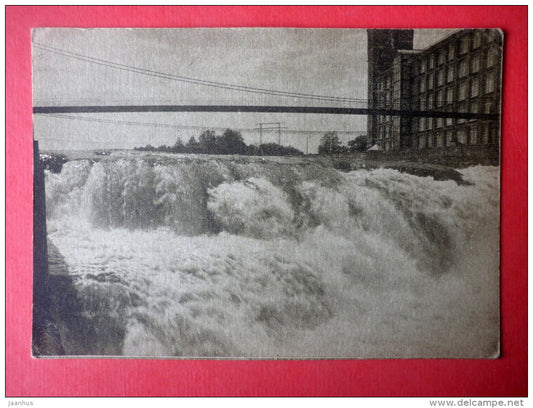 Dam - river - Narva - old postcard - Estonia USSR - unused - JH Postcards