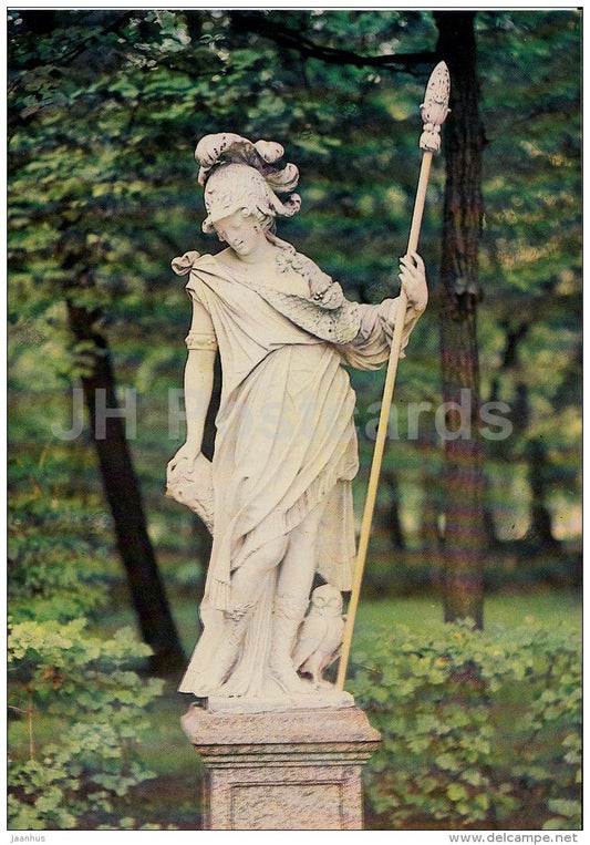 Minerva - sculpture - Summer Gardens - Leningrad - St. Petersburg - 1985 - Russia USSR - unused - JH Postcards