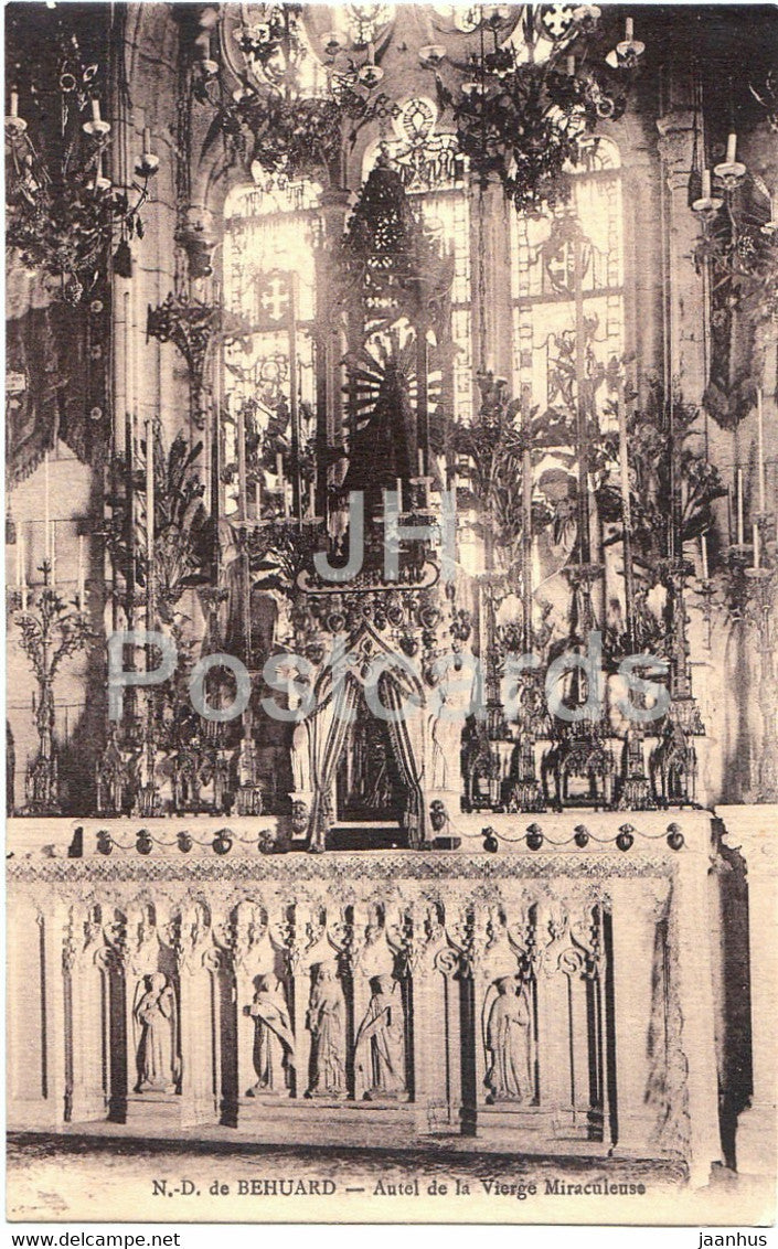 ND de Behuard - Autel de la Vierge Miraculeuse - cathedral - old postcard - France - unused - JH Postcards