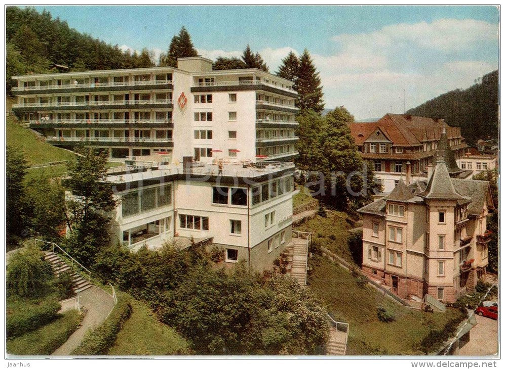Klinik Dr. Rommel - Spezialklinik für Bewegungstherapie und Rehabilitation - clinic - Germany - 1974 gelaufen - JH Postcards