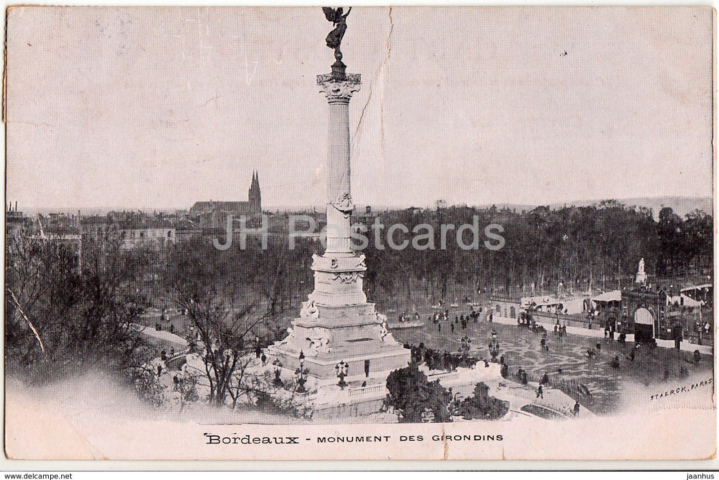 Bordeaux - Monument des Girondins - 1905 - old postcard - France - used - JH Postcards