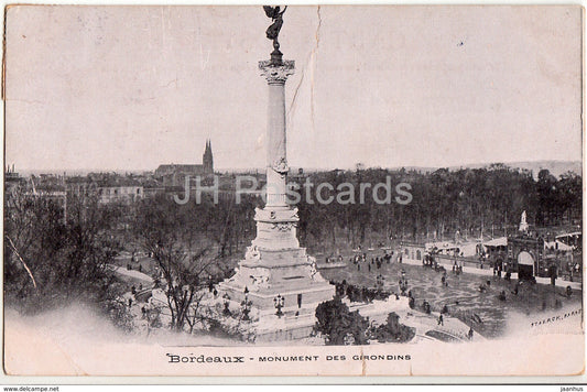 Bordeaux - Monument des Girondins - 1905 - old postcard - France - used - JH Postcards