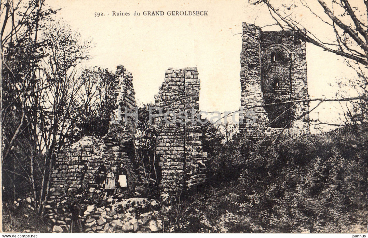Ruines du Grand Geroldseck - 592 - old postcard - France - unused - JH Postcards