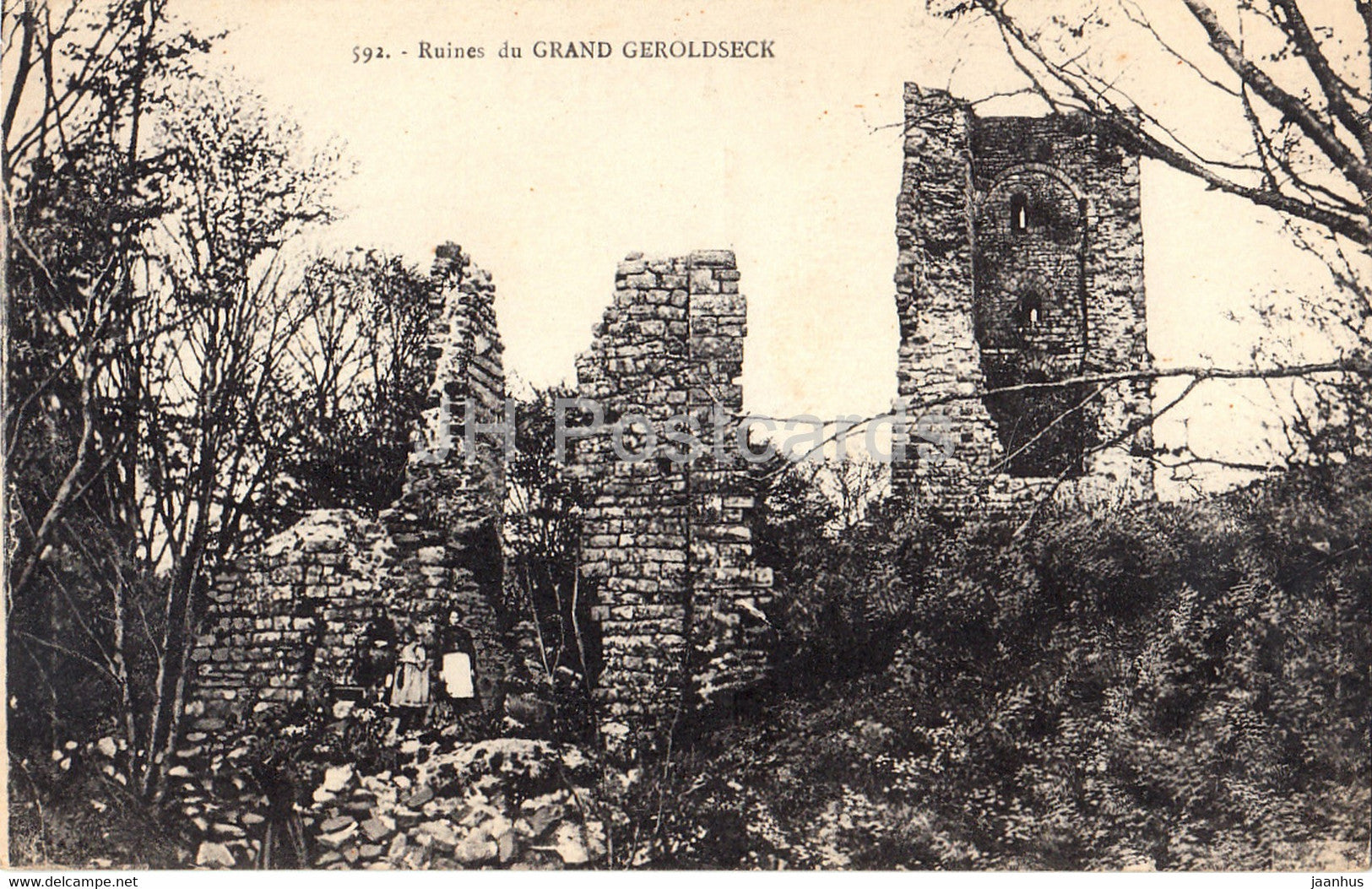 Ruines du Grand Geroldseck - 592 - old postcard - France - unused - JH Postcards