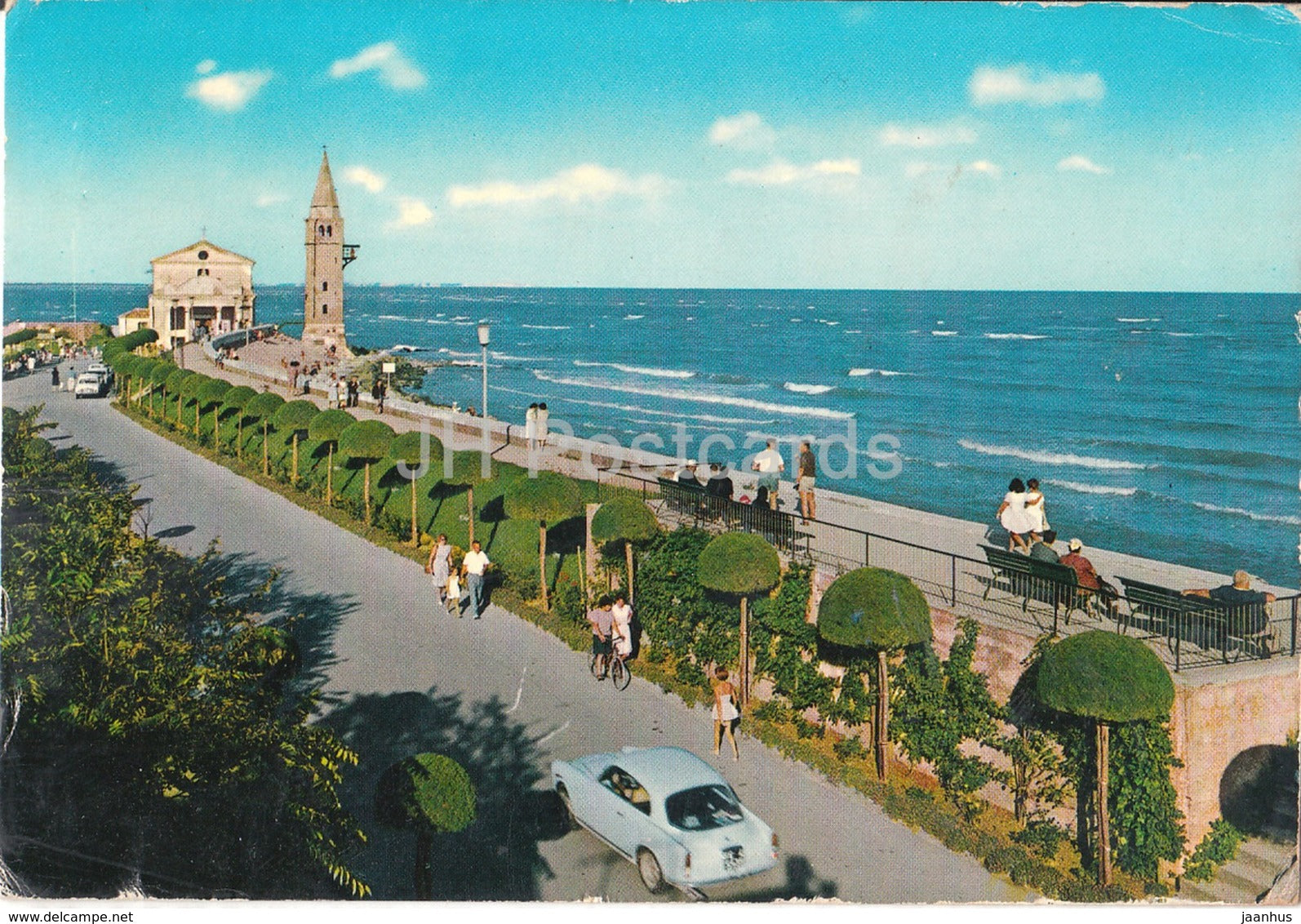Caorle - Madonna dell'Angelo e lungomare - The Angel's Virgin and Promenade - car - Italy - 1971 - used - JH Postcards