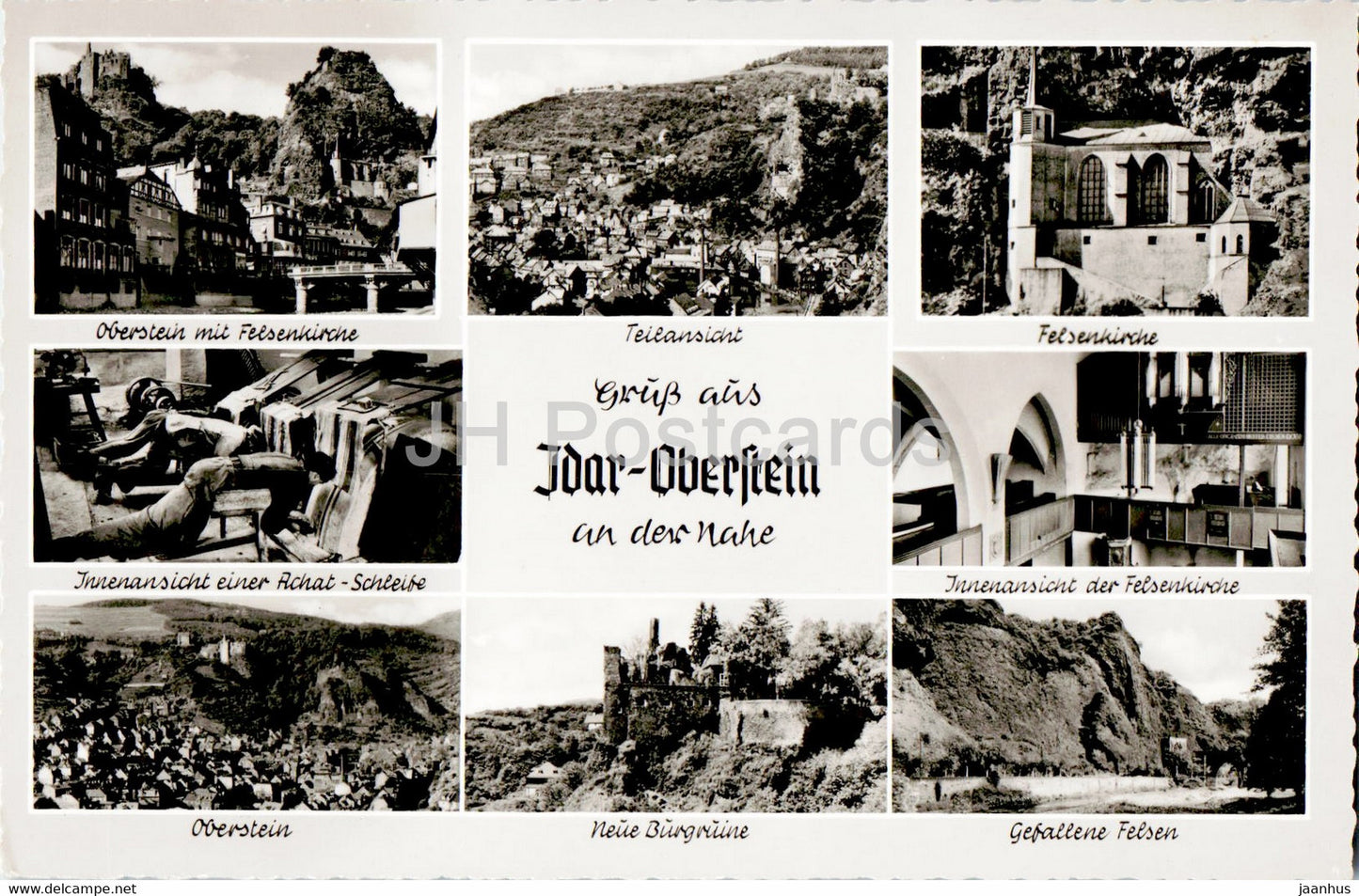 Gruss aus Idar Oberstein - Felsenkirche - Burgruine - old postcard - Germany - unused - JH Postcards