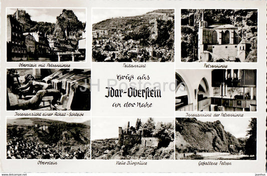 Gruss aus Idar Oberstein - Felsenkirche - Burgruine - old postcard - Germany - unused - JH Postcards