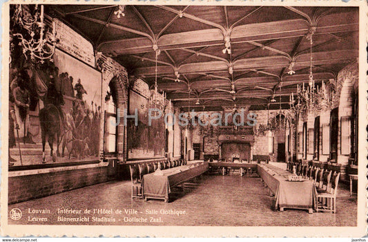 Louvain - Leuven - Interieur de l'Hotel de Ville - Salle Gothique - old postcard - Belgium - unused - JH Postcards