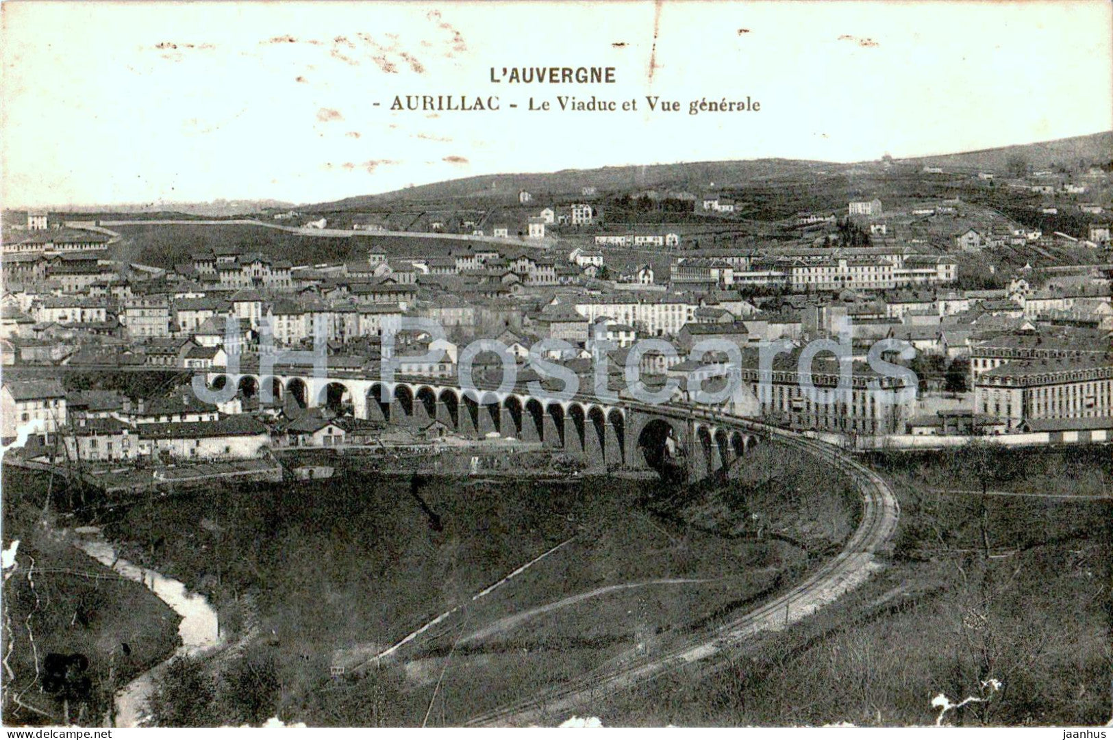 L'Auvergne - Aurillac - Le Viaduc et Vue generale - old postcard - 1916 - France - used - JH Postcards