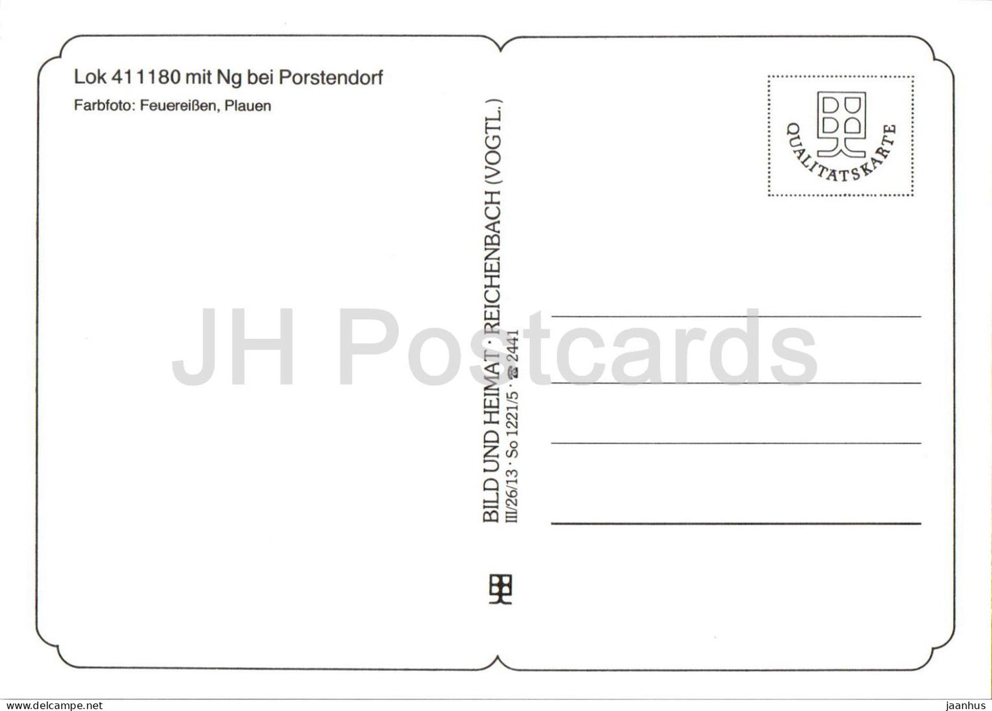 Lok 411180 mit Ng bei Porstendorf - train - chemin de fer - Allemagne - inutilisé 