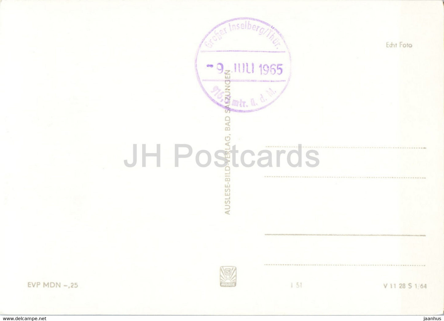 Rund um den Grossen Inselsberg - Thur Wald - Brotterode - Spiessberghaus - old postcard - 1965 - Germany DDR - unused