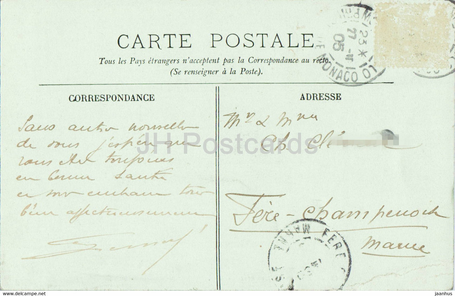 Monte Carlo - Terrasses Supérieures - 381 - carte postale ancienne - 1905 - Monaco - occasion