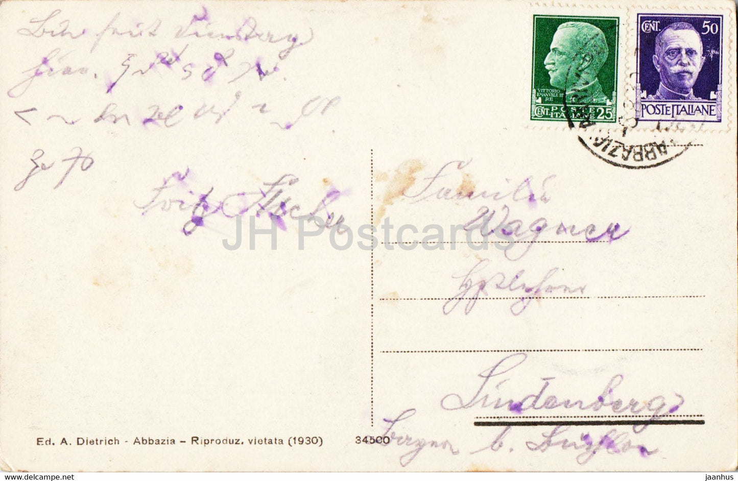 Abbazia - Opatija - Spiaggia australe - 34500 - carte postale ancienne - Croatie - occasion