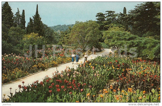 Exhibition area of Cannas in the Upper park - Nikitsky Botanical Garden - Crimea - 1989 - Ukraine USSR - unused - JH Postcards
