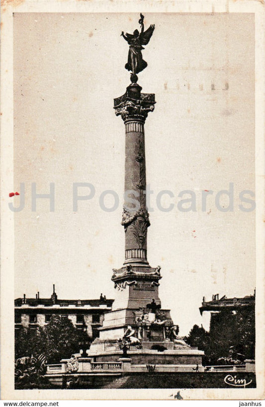 Bordeaux - La Colonne des Girondins - 12 - old postcard - 1935 - France - used - JH Postcards