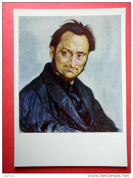 painting by Petras Kalpokas - Portrait of Ignas Slapelis , Art Historian. 1924 - lithuanian art - unused - JH Postcards