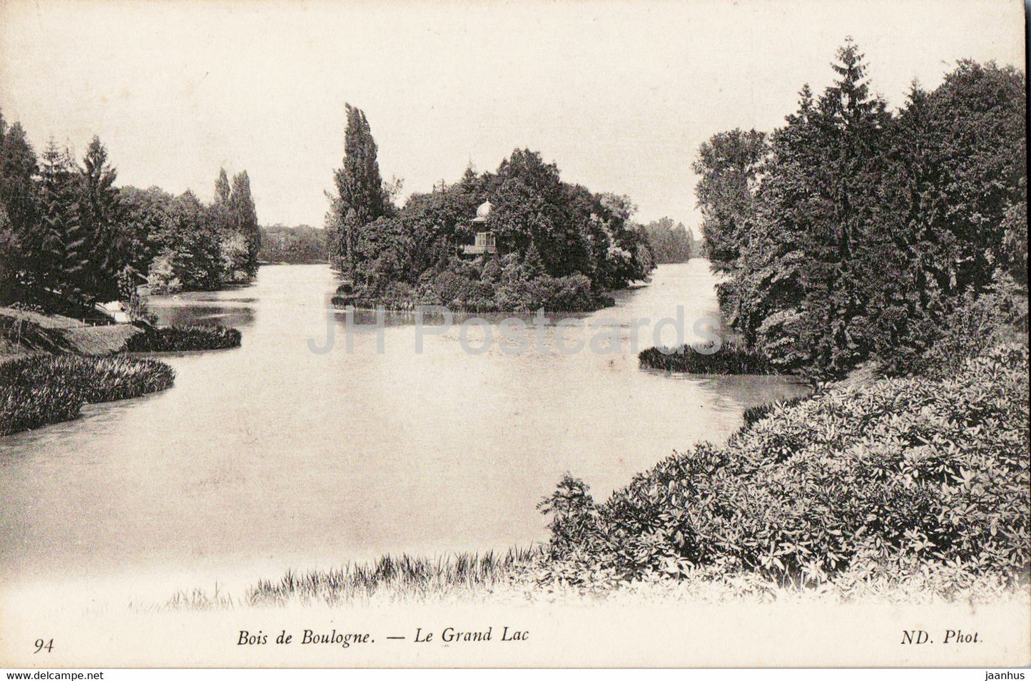 Paris - Bois de Boulogne - Le Grand Lac - 94 - old postcard - France - unused - JH Postcards