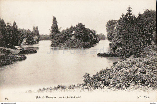 Paris - Bois de Boulogne - Le Grand Lac - 94 - old postcard - France - unused - JH Postcards