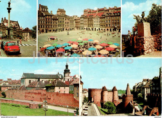 Warsaw - Warszawa - Plac Zamkowy - Rynek Starego Miasta - Warszawska Syrena - car - Poland - unused - JH Postcards