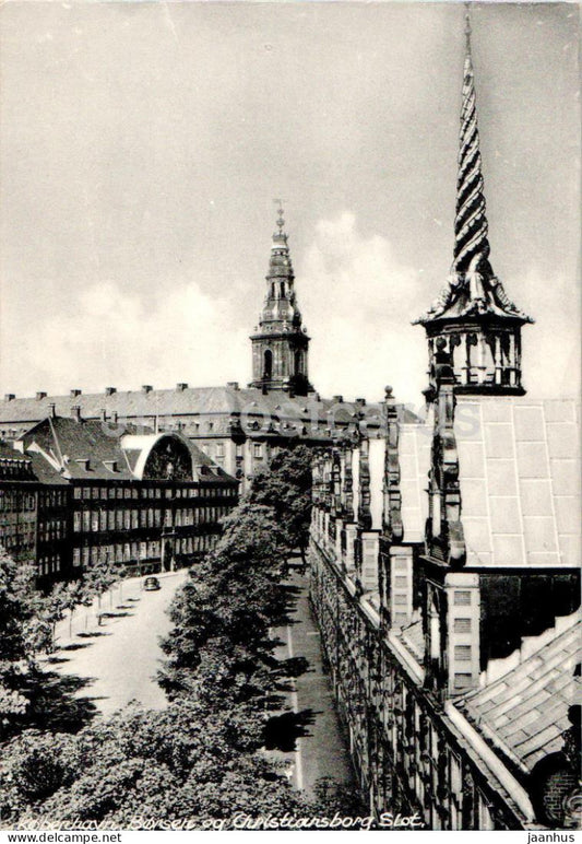 Copenhagen - Kobenhavn - The Exchange and Christiansborg Palace - old postcard - 9480 - Denmark - unused - JH Postcards