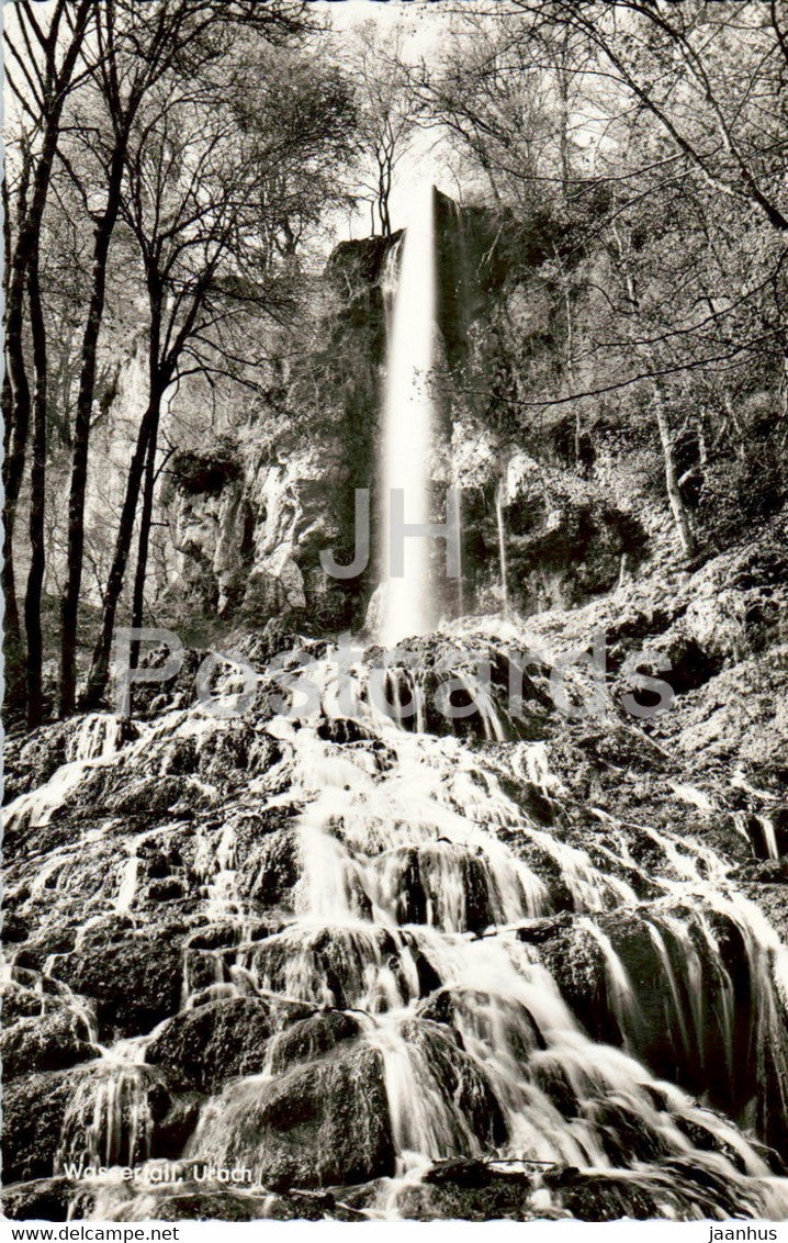 Wasserfall Urach - waterfall - old postcard - Germany - unused - JH Postcards